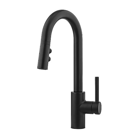 Pfister Kitchen Faucet, 1-Hndl, Pull-Down, Matte Bk, Single Hole Only Mount, 1 Hole Residential LG572-SAB