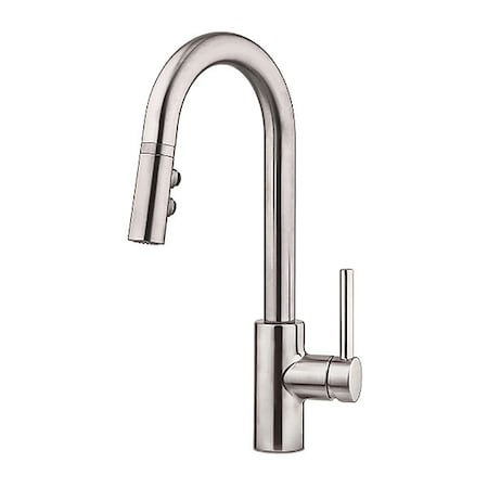 Pfister Kitchen Faucet, 1-Handle, Pull-Down, SS, Single Hole Only Mount, 1 Hole Residential LG572-SAS