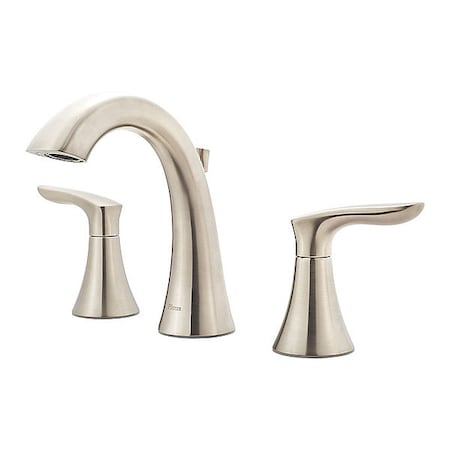 PFISTER Dual Handle 3 Hole Bathroom Faucet, Brushed Nickel LG49-WR0K