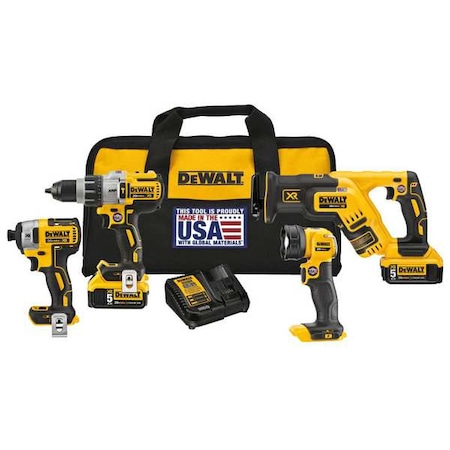 Dewalt 20V MAX Combo Kit, 4 Tools DCK494P2