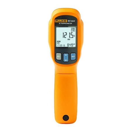 Fluke Infrared Thermometer, Digital Camera Laser Sighting Adjustable 0.10 to 1.00, LCD Fluke 64 MAX