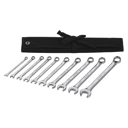 Westward Combination Wrench Set, 10 Pieces, 12 Pts 54DF91
