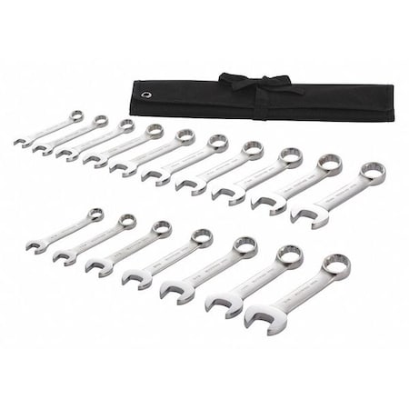 Westward Combination Wrench Set, 17 Pieces, 12 Pts 54DG05