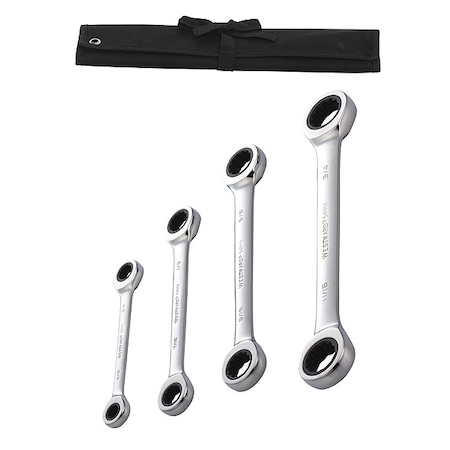 Westward Ratcheting Wrench Set, SAE, 4 pcs. 54DG34