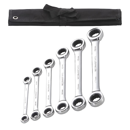 Westward Box End Wrench Set, 6 Pieces, 12 Pts 54DG35