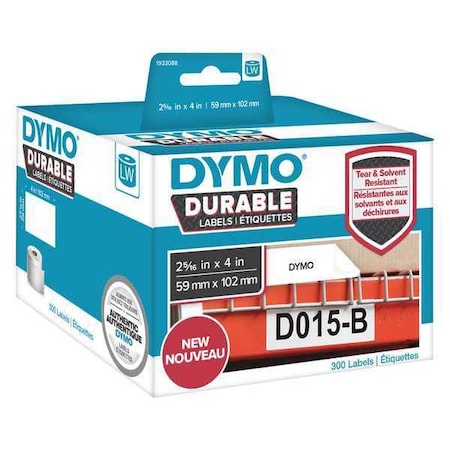 Dymo Label Tape, Black/White, Labels/Roll: 800 1933088