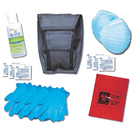 Emi Sanitizer Prep Kit, Nitrile, Nylon, 10 1/2 in L, 7 1/2 in W, Black 476