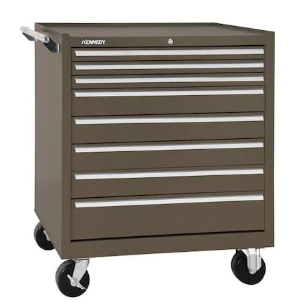 Kennedy K2000 Series Rolling Tool Cabinet, 8 Drawer, Brown, Steel, 34 in W x 20 in D x 39 in H 348XB