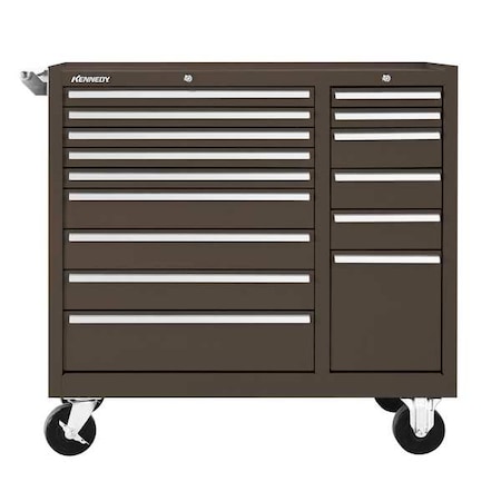 KENNEDY 39-3/8"W Tool Cabinet 15 Drawers, Brown, 18"D x 39"H 315XB