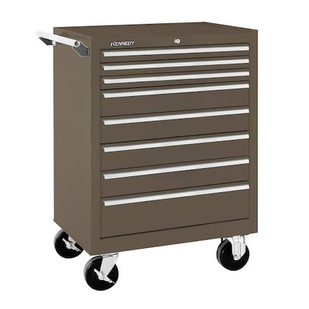 Kennedy K1800 Series Rolling Tool Cabinet, 8 Drawer, Brown, Steel, 27 in W x 18 in D x 35 in H 378XB