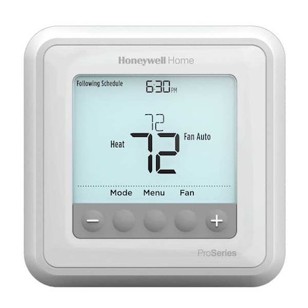 Honeywell Home Programmable Thermostat, 7, 5-2, 5-1-1 Programs, 3 H, 2 C, Wall Mount, Hardwired/Battery, 20/30VAC TH6320U2008/U