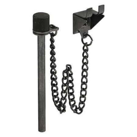 Primeline Tools Sliding Door Pin Lock with Ring, Black Finish, PK2 MP4148