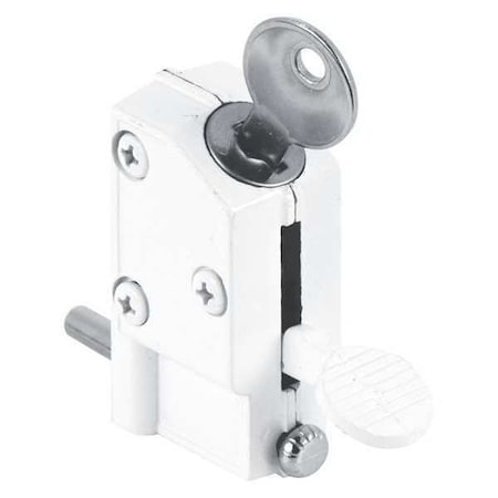 Primeline Tools Diecast, White, Keyed Step-On, Sliding Patio Door Lock (Single Pack) U 9884