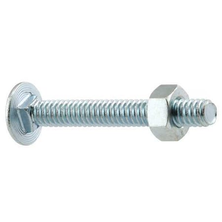 Primeline Tools Carriage Bolt, Square Neck, 1/4"-20, 1-7/8 in L, 18-8 Stainless Steel, Not Graded, Plain, 12 PK GD 52103