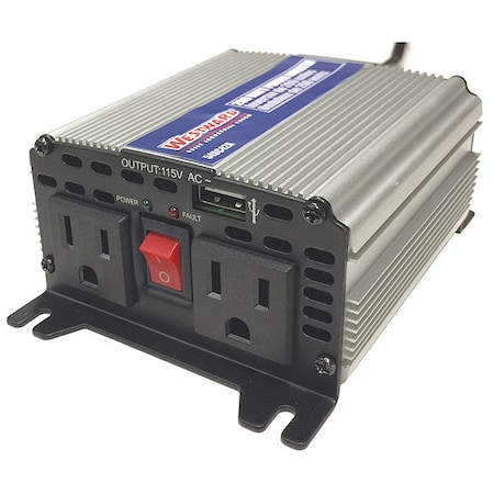 Westward Power Inverter, Modified Sine Wave, 400 W Peak, 200 W Continuous, 2 Outlets 54DC42
