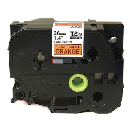 Brother Label Tape Cartridge, Black on Fluorescent Orange, Labels/Roll: Continuous TZeB61