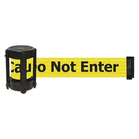 Tensabarrier Barrier Post with Belt, Black, 7 1/2 ft Length, 4" Post Height, Unfinished CASSETTE-STD-NO-YAX-C