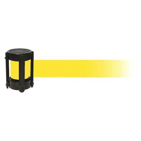 Tensabarrier Barrier Post with Belt, Black, 7 1/2 ft Length, 4" Post Height, No Legend, Unfinished CASSETTE-STD-NO-Y5X-C