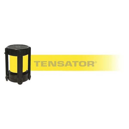 Tensabarrier Barrier Post with Belt, Black, 13 ft Length, 4" Post Height, Unfinished CASSETTE-MAX-NO-Y5X-C