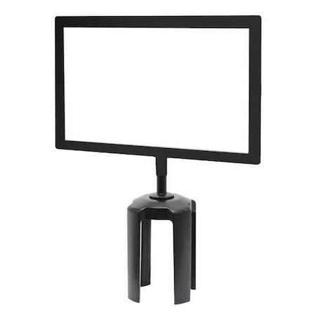 Tensabarrier Sign Holder, Metal Post, Black Finish FRAME-HDSC-33-8511HD-H