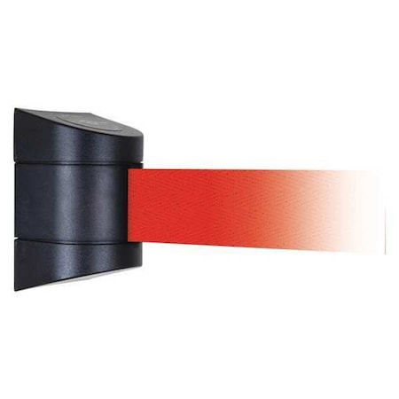 Tensabarrier Barrier Post with Belt, Black, 15 ft Length, No Legend, Unfinished 897-15-M-33-NO-R5X-D