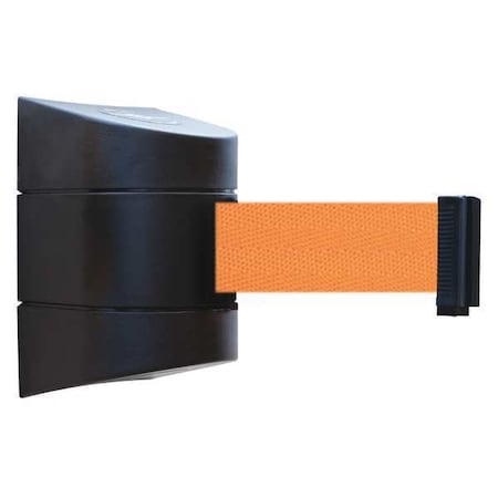 Tensabarrier Barrier Post with Belt, Black, 24 ft Length, No Legend, Unfinished 897-24-S-33-NO-05X-C