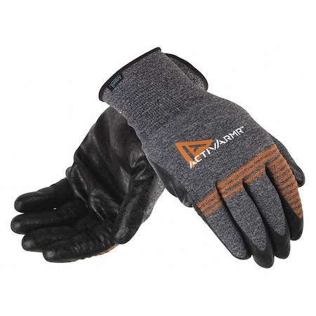 Ansell Coated Gloves, Foam Nitrile, Smooth, Palm, 3 Abrasion Level, Gray, 9 1 PR 97-007