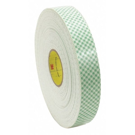 3M Double-Sided Foam Tape, 1 in W, 36 yd L, 1/16 in, Polyurethane Foam, Double-Sided, 9 PK 4016