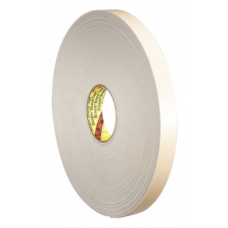 3M Double-Sided Foam Tape, 1 in W, 36 yd L, 1/16 in, Polyethylene Foam, Double-Sided, 9 PK 4496