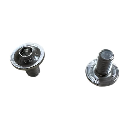 Zoro Select M6-1.00 Socket Head Cap Screw, Button Flanged, Plain 18-8 Stainless Steel, 10 mm Length, 25 PK M51028.060.0010