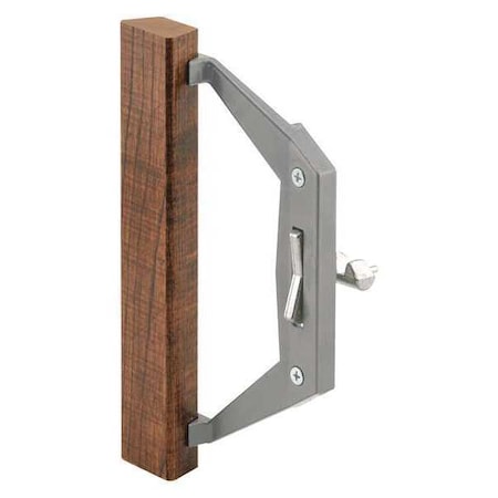 Primeline Tools Gray Diecast Sliding Door Handle with Wood Pull (Single Pack) C 1025