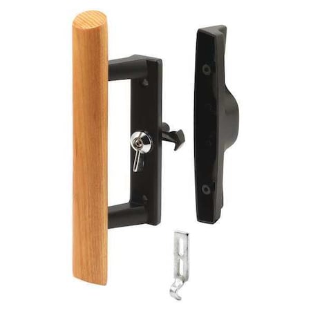 Primeline Tools Black Diecast with Hardwood Handle Surface Hook Sliding Patio Door (Single Pack) C 1107