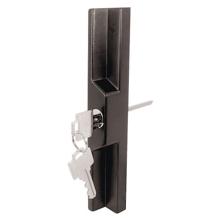 Primeline Tools Sliding Door Outside Pull, with Key, Black Diecast (Single Pack) C 1139