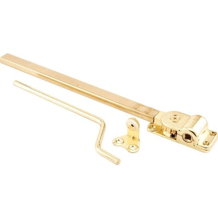 Prime-Line Casement Window Operator - 10-3/4" Brass Plated Reversible Crank Operator