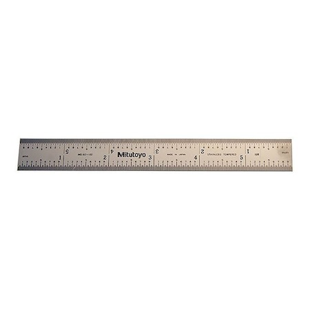 Mitutoyo Steel Rule, 6" Size, 16R Graduation, 3/4" W 182-102
