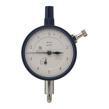 Mitutoyo Dial Indicator, 0 to 0.025" Range, White 2803AB-10
