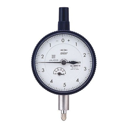Mitutoyo Dial Indicator, 0 to 0.050" Range, White 2805A-10