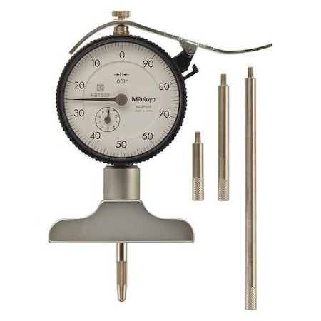 Mitutoyo Depth Gage, 2-1/2" Base L, 0.001" Res. 7217A