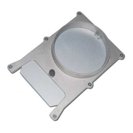 American Blower Supply Blast Gate, Cast Aluminum Body, Galvanized Steel Gate, 15 in W, 6 55/64 in L BGF04