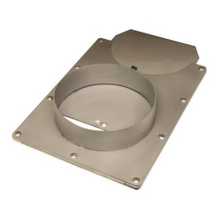 American Blower Supply Blast Gate, 304 Stainless Steel, 18 in W, 11 in L BGSS06C