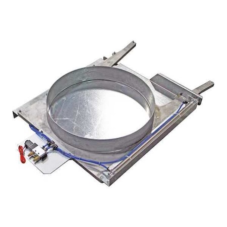 American Blower Supply Blast Gate, Cast Aluminum Body, Galvanized Steel Gate, 13 13/64 in W, 16 3/8 in L BGPB12