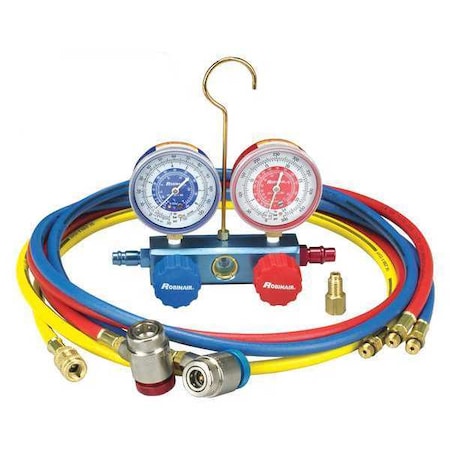 Robinair Manifold Gauge Set, 2 Valves, 3 Hoses 41234