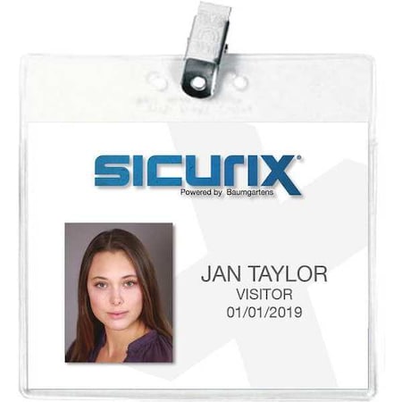 Sicurix Convention Badge Holder, Horizontal, PK50 BAU 67840