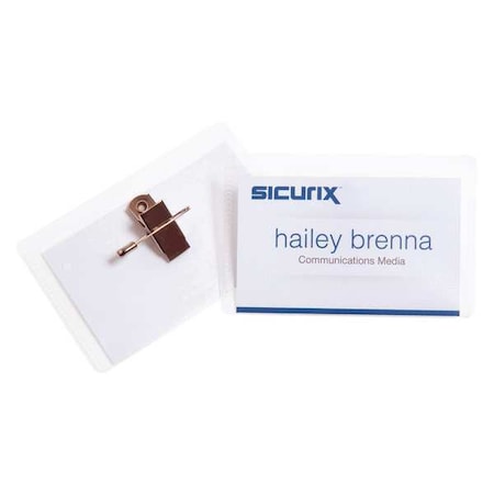 Sicurix ID Badge Holder Kit, Color Clear, PK50 BAU 67675