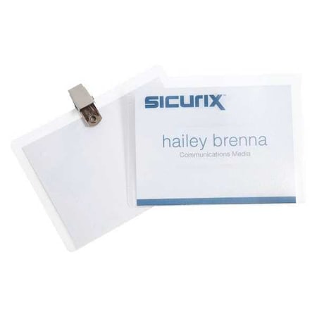 Sicurix ID Badge Holder Kit, Color Clear, PK50 BAU 67673