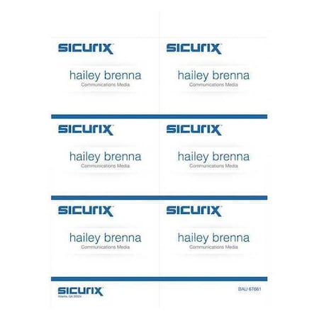 Sicurix Replacement Badge, Color White, PK300 BAU 67661