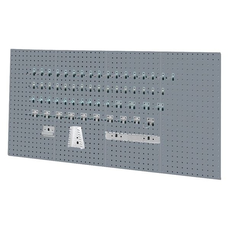 Kennedy Pegboard Kit, Gray, 36" H, Steel, 18" W 50004UGY