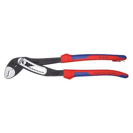 Knipex 12 in Knipex Alligator V-Jaw Water Pump Plier Serrated, Bi-Material Grip 88 02 300 T BKA
