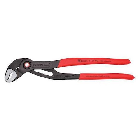 Knipex 12 in V-Jaw Water Pump Plier Serrated, Plastic Grip 87 21 300 SBA