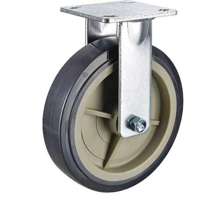 Zoro Select Plate Caster, Medium-Duty, Rigid P21R-UP080R-14-H10